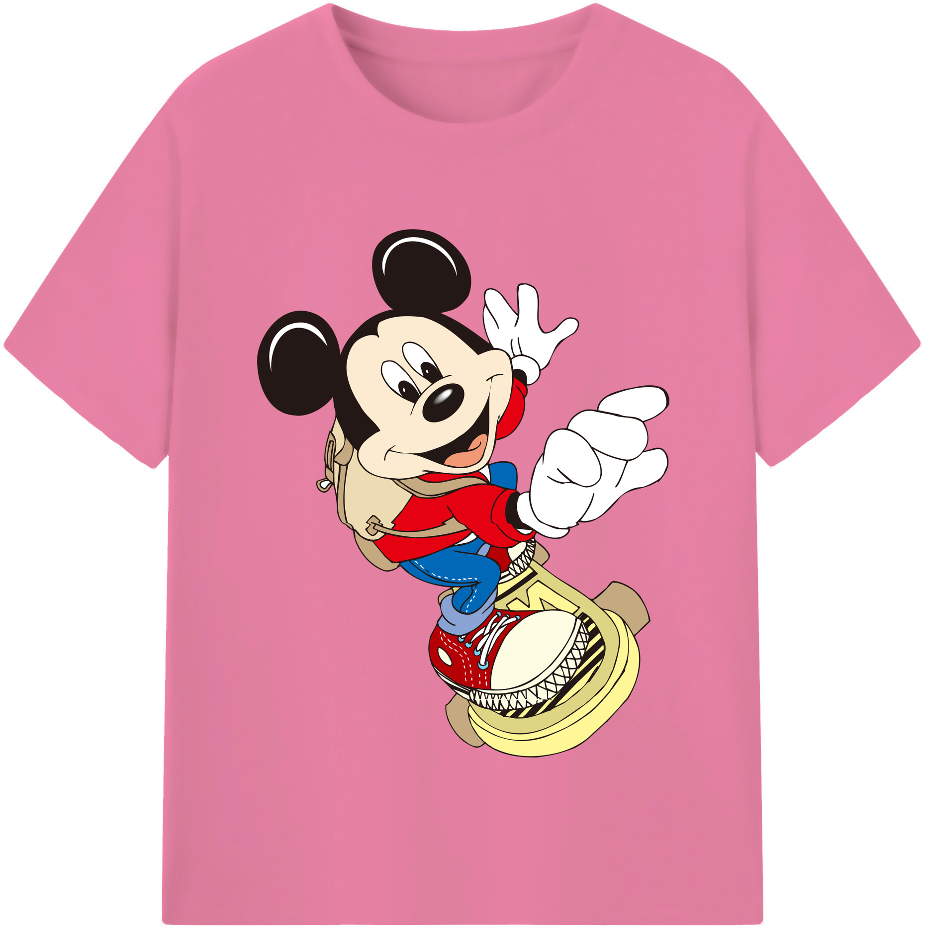 （画像用） ミッキーマウス Mickey Mouse 綿100％半袖Tシャツ（フロントプリント）